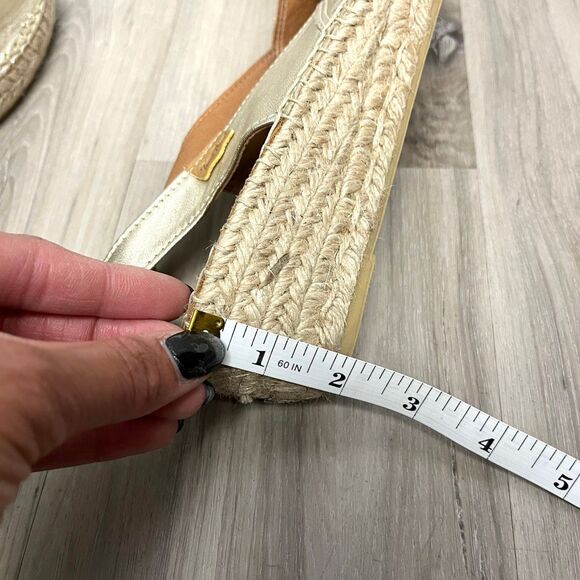 Toni Pons Sandals Women’s 41 Bernia Metallic Leather Wedge Peep Toe Espadrille - Picture 8 of 8